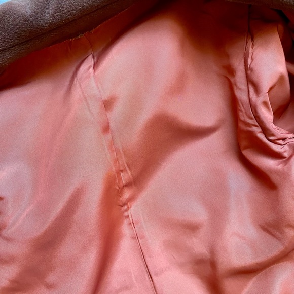 Vintage 1960s Brown Wool Tench Coat - Picture 3 of 8